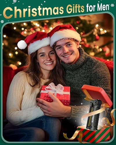 Coquimbo Christmas Stocking Stuffers White Elephant Gifts for Adults Men Him Dad, Rechargeable LED Work Light BBQ Grill Accessories Magnetic Flashlight, Mechanic Light Tools Mens Gifts (2 Pack Black) thumbnail 3