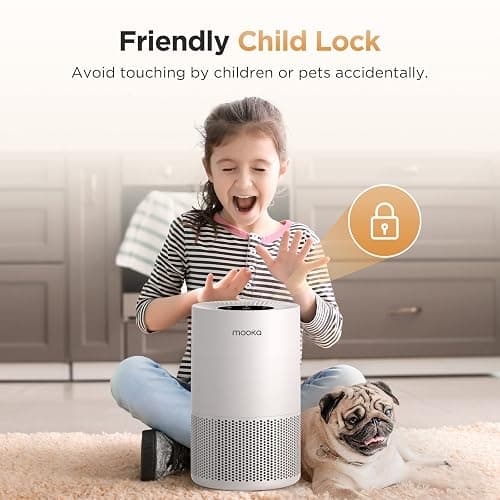 Air Purifiers for Home Large Rooms up to 1200ft², MOOKA H13 True HEPA Air Purifier for Bedroom Pets with Fragrance Sponge, Timer, Air Filter Cleaner for Smoke, Odor, Dander, Pollen (White) thumbnail 10