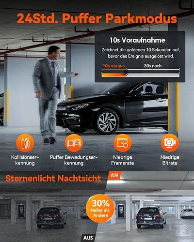 VANTRUE N4 Pro 3 HDR 4K+ 1080P+ 1080P STARVIS 2 Dashcam Auto, 5G WiFi PlatePix™ Dash Cam GPS 360° Puffer Parküberwachung Auto Kamera, IR Nachtsicht, Sprachbefehl, Privatsphäremodi, 2.45” 1TB Max thumbnail 5