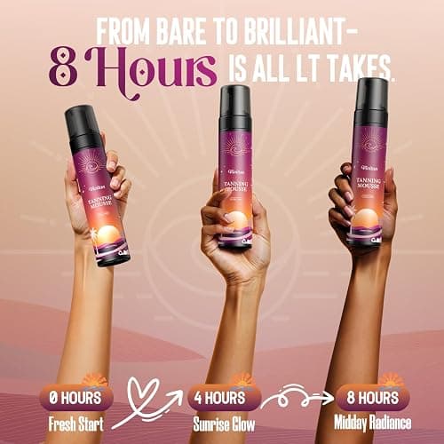 VIVITAN Self Tanner Mousse Kit - 250mL XL & Mitt & Strap | 1-Hour Express Dark Bronze + Plant 30% DHA for Long-Lasting Tan | No Orange Tones, Streak-Free & Odorless | Natural Sunless Glow thumbnail 6