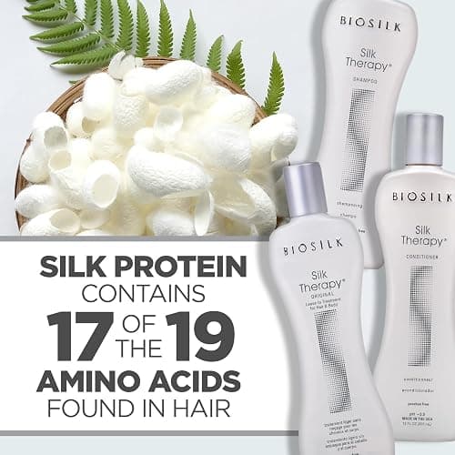 BioSilk 3-Piece Silk Therapy Kit, Shampoo, Conditioner & Serum for Healthy, Shiny, Manageable Hair, Sulfate-Free, Paraben-Free, Cruelty-Free, 12 Oz Haircare Set thumbnail 6