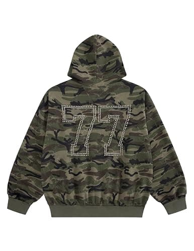 Aelfric Eden Camo Zip Up Hoodie with Studded Y2k Graphic Oversized Hoodies Vintage Streetwear Outfits thumbnail 7
