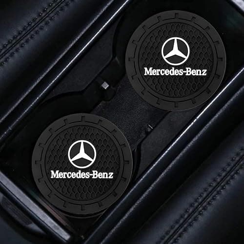 Car Cup Holder Coaster for Mercedes-Benz Series Universal Non-Slip Cup Holder Insert Coaster Car Interior Accessories,Black 2PCS thumbnail 2
