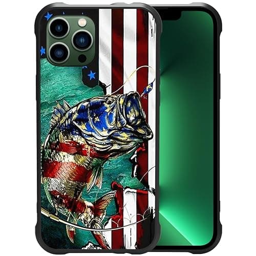 ZHUXUXITT Case for iPhone 13/14 Case,Flag Fishing Case for iPhone 13/14 Design for Men Boys [Anti-Scratch] Non-Slip+Shockproof Rugged TPU Protective Case - Image 1