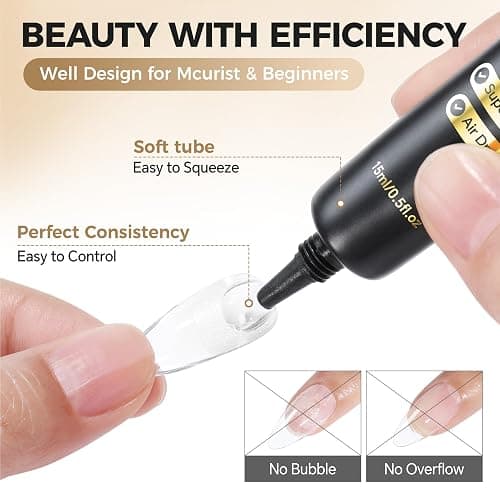 UNA GELLA Nail Glue Strong Gel No U V, 15g*2pcs Nail Glue for Press Ons No Lamp Needed, Quick Dry Semi Solid Nail G LUE, Super Strong Gel glue for Nails Long Lasting Extension DIY Kit thumbnail 6