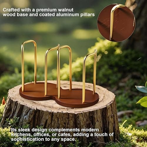 Wood Bathroom Cup Holder 3oz-8oz, Stylish Walnut Disposable Cup Dispenser, Plastic Mouthwash Cup Storage Organizer for Cups (Under 3.35in Diameter) -Perfect for Office, Kitchen, Gym, School or Cafes thumbnail 2