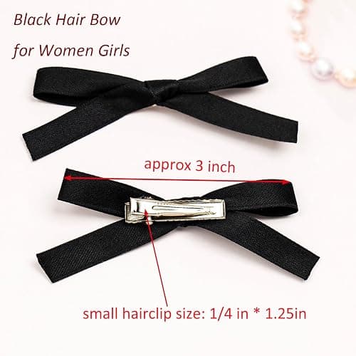 JGQUR 24PCS Hair Ribbons for Women - Small Hair Bows, Thin Bows for Girls, Ribbon Hair Clip Cute Hair Accessories for Daily Use, Birthday Gifts for Her, 8 Colors thumbnail 6