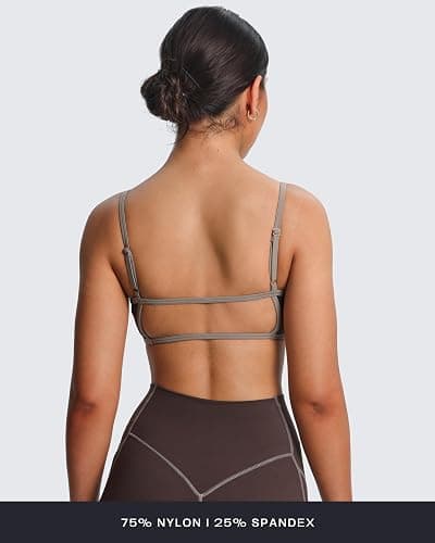 Aoxjox Women's Color Block Workout Sports Bras Fitness Lexi Lined Strappy Bra Athletic Yoga Crop Tank thumbnail 5