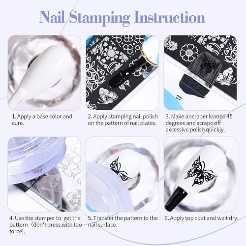 BORN PRETTY French Tip Nail Stamp 6PCS Art Stamper With Scrapers | Silicone Stamping Long & Short Jelly Stamper Kit for French Manicure Home DIY Art Salon thumbnail 8