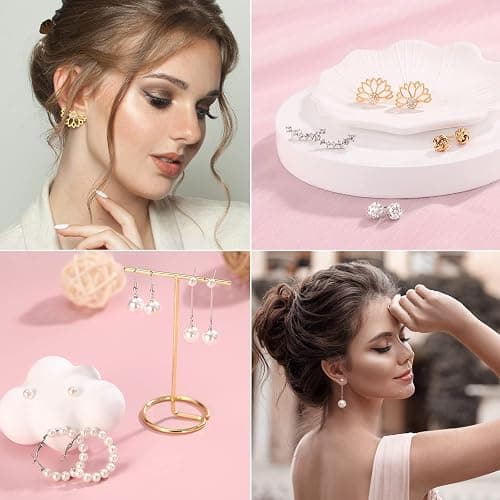 Earrings for Women, Funtopia 68 Pairs Drop Dangle Earrings, Fashion Statement Stud Earrings Pearl Earrings Set for Party Jewelry(Gold and Silver) thumbnail 2