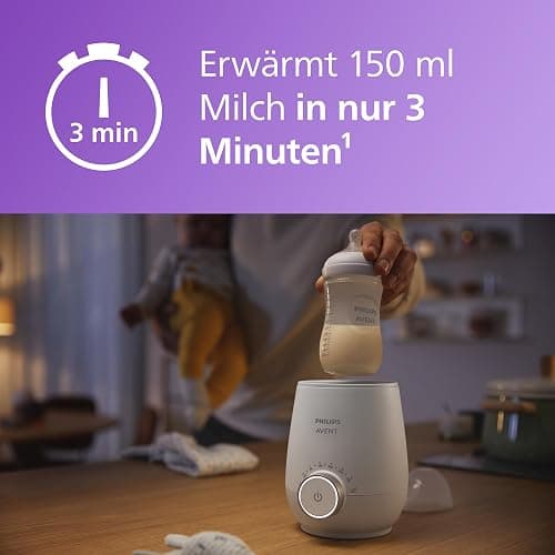 Philips Avent Schneller Premium-Fläschchenwärmer, mit intelligenter Temperaturregelung, Wasserbadtechnologie, automatischer Abschaltung, Modell SCF358/00 thumbnail 2