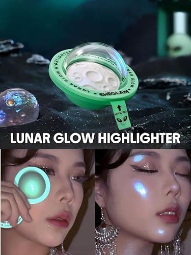 SHEGLAM Lunar Glow Highlighter - Neutron Star - Silky Creamy - Shimmery - Medium Coverage - Radiant Glow - Unisex - 0.17 Ounce (Pack of 1) thumbnail 4