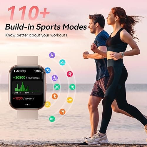 Fitpolo Smart Watches for Women Android iPhone, 1.8'' Women Smartwatch with Alexa Built-in, Bluetooth Calls, IP68 Waterproof, 7 Days Battery, Heart Rate/Sleep/SpO2 Monitor, 110 Sports Mode thumbnail 5