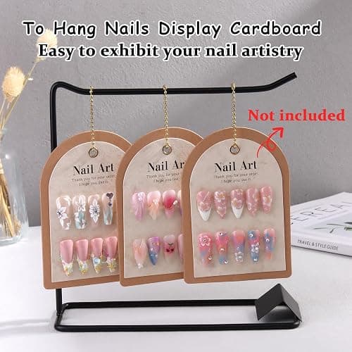 150 Pcs Nail Swatch Sticks with Ring & Nail Art Display Stand Storage Rack, Clear Ballerina Square Stiletto Nail Art Polish Color Display Practice Tips, Nail tech Supplies for Home or Salon Use thumbnail 5