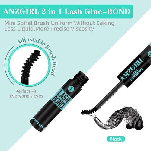 Lash Bond and Seal Eyelash Cluster Glue House of Lash Clusters Mascara Wand Glue 10ml Long Lasting 72 Hours Black Cluster Lash Glue + Lash Seal 2 in 1 Lash Clusters at Home by AMZGlRL(Black) thumbnail 4