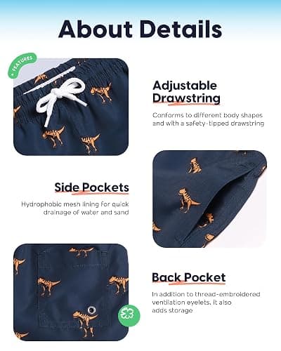 maamgic Swim Trunks Boys Quick Dry Toddler Bathing Suits for Kids Swimsuit Above The Knee Boys Swim Shorts thumbnail 4
