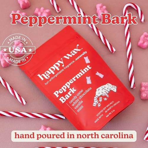 Happy Wax Holiday Treats Collection Scented Natural Soy Wax Melts – 6 Total Oz. of Scented Wax Melts, Collection Includes Peppermint Bark, Gingerbread, and Snickerdoodle thumbnail 7