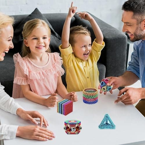 HMifjUM 216/343Pcs Magnetic Fidget Balls - Stacking Magnetic Balls Construction Building Blocks, Magnet Educational Toy Blocks Sticks Stacking Toy Set for Kids and Adult (216 PCS) thumbnail 2