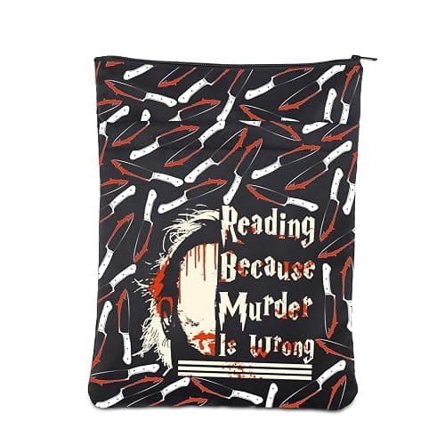 CMNIM Horror Movie Merchandise Gifts Reading Because Murder is Wrong Book Sleeve Killer Fans Horror Book Cover Protector - Image 1