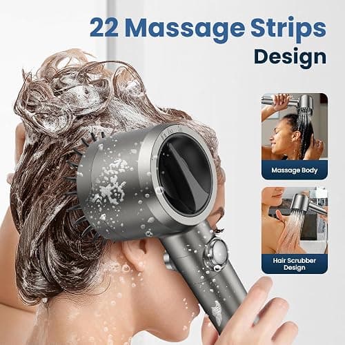 JOMST Filtered Shower Head with Handheld,High Pressure Shower Head 4 Spray Modes,ShowerHead with ON/OFF Switch for Pets,Built-in Power Wash to Clean Tub,Shower Heads Combo with Stainless Steel Hose thumbnail 2