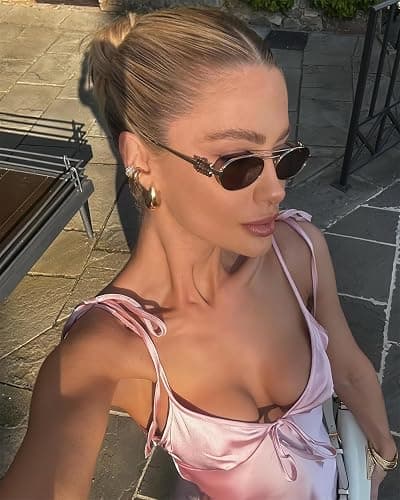Retro Oval 90s Metal Sunglasses for Women, 2025 Trendy Chic Narrow Gold Sun Glasses Fashion Sunnies thumbnail 7