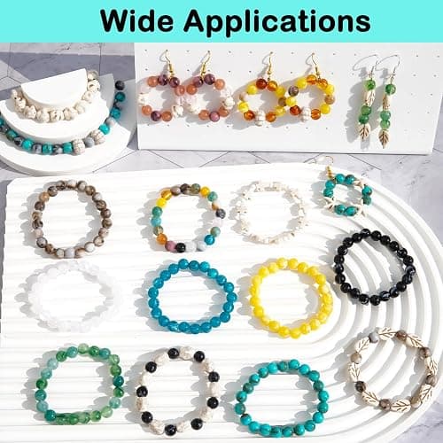 746PCS DIY Beading Kit for Jewelry Making, 8MM Two-Tone Acrylic Ocean Bohemian Style Faux Turquoise Bead White Crack Bead for Summer Beach Necklace Earring Bracelet Craft DIY Accessory (24 Colors) thumbnail 5
