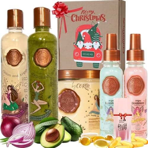 KIT 5 Crecimiento Acelerado y Ultra Reparador S.O.S: Shampoo de Cebolla, Mascarilla para el Cabello, Acondicionador Intensivo PLEX, DUO Termoprotector para Cabello con Feromonas (+ Obsequio Ritual) - Image 1