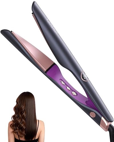 LANDOT 2-in-1 Hair Straightener and Curler - Twist Flat Curling Iron with Floating Plates Create Salon Waves, Curls & Straight Styles, Anti-Frizz & Tangle-Free, Dual Voltage, 12 Temps 250-450°F for All Hair Types - Image 1