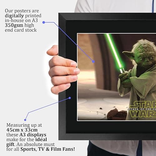 HWC Trading Star Wars Episode 2 - Attack of the clones Scene 3 Gifts Printed Signed Autograph Picture for Movie Memorabilia Fans - 16" x 12" Framed thumbnail 3