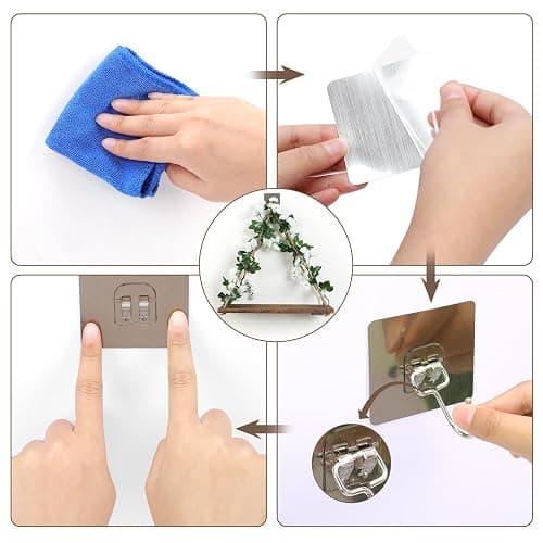 Shelf for Wall,Floating Shelves,Floating Shelves for Wall No Drilling,Adhesive Shelves,Command Strip Shelf,Room Decor Aesthetic,Thanksgiving Decorations,Christmas Decorations,2-Piece Set(White Flower) thumbnail 6