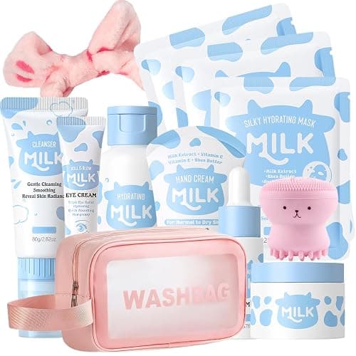 Milk Skin Care Set for Kids & Teens, 12 IN 1 Moisturizing Milk Skincare for Girls 10-12, Skincare for Kids Age 8-12, Birthday Gifts for Teen Girls, Face Care Kit, Korean Skin Care,12PCS - Image 1
