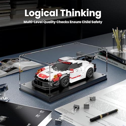 Mould King 27010 Speed Champion Rennwagen Bausteine 911 RSR Sportwagen Klemmbausteine mit Acryl-Vitrine Modellautos zum Sammeln (349 Teile) thumbnail 3