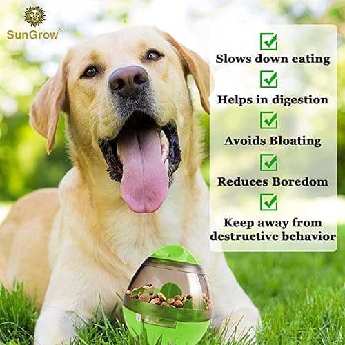 SunGrow Puppy, Small Dog Breeds, and Cat Treat Ball, Slow Pet Feeder, Boredom Buster, Adjustable Food Dispenser, Ends Naughty Chewing and Bloat, Encourages Exercise, Interactive Puzzle Feeder, 4.6” thumbnail 4