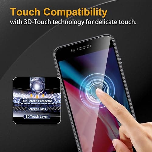 Nixinioo 3 Pack Privacy Screen Protector for iPhone 8 Plus/7 Plus, Anti Spy Tempered Glass 9H Hardness, Black Protector Anti Spy, Bubble Free, Anti-Scratch thumbnail 2