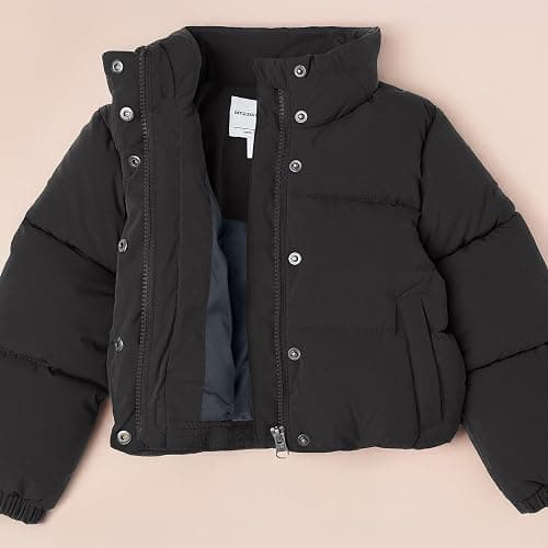 Amazon Essentials Girl's Cropped Full-Zip Puffer Jacket (Quilted Matte or Sherpa Fleece) thumbnail 4