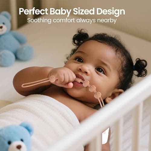 Eascrozn 6 Pack Silicone Pacifier Clip with One-Piece Design for Baby Boys and Girls, BPA Free Soft Flexible Binky Clips with Texture for Baby Essentials thumbnail 5