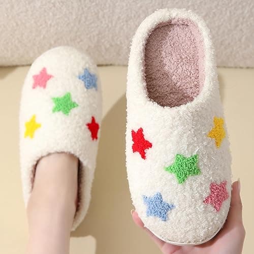 LNERIP Animal Slippers Fruit Slippers Plant Slippers Various Cartoon Patterns Fluffy Soft Memory Foam Retro Indoor Outdoor Home Couple Shoes thumbnail 2
