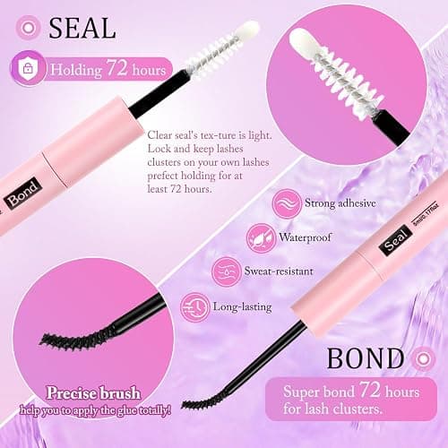 YIDUO 3 Styles Lashes Cluster Kit 720Pcs Eyelash Extensions Kit 40P+60P+80P 8-18mm D Curl Volume False Eyelashes DIY Individual Wispy Fake Eye Lashes Combo Packs with Bond&Seal |Tweezers | Removers thumbnail 7