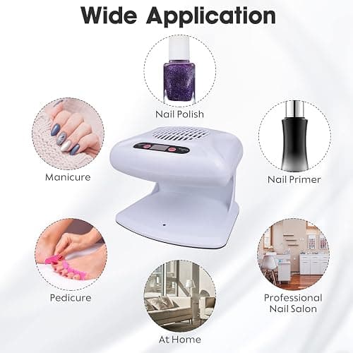 Gegong Air Nail Dryer with Automatic Sensor, 300W Timing Fan Blow for Both Hands and Feet, Warm & Cool Wind Blower Regular Polish, Home Salon Use No Harmful (Light Blue) thumbnail 6