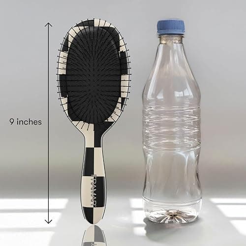 FRAMAR Checkered Print Hair Brush Detangler – Wet Hair Brushes For Women, Womens Hair Brush, Black and White Checkered Hair Accessories, Hairbrush For Women, Cepillos Para Cabello – Detangle Brush thumbnail 7