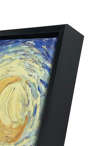 Wieco Art Framed Art Canvas Prints of Starry Night by Vincent Van Gogh Paintings Reproduction Post-Impressionism Artwork Framed Wall Art for Living Room Home Decorations Black thumbnail 9