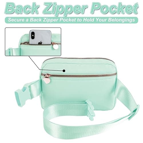 Uygafly Belt Bag Fanny Pack Crossbody Bags with Initials Letter Patch Cute Stuff Birthday Gifts for Teenager Girls Trendy Stuff for Teens | Light Green,H - Light Green - H thumbnail 4