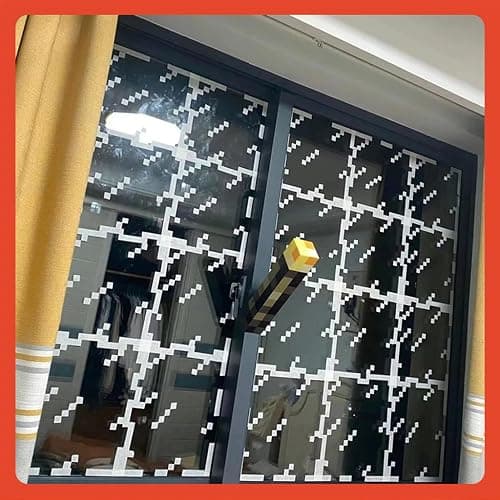 16Pcs Modern Pixel Pattern Window Privacy Film,Self-Adhesive Glass Sticker, Geometric Design,33x33cm thumbnail 3