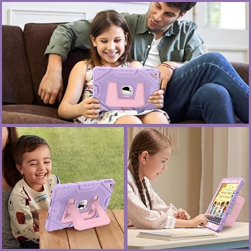 Fintie Case for iPad 9th Generation (2021) / 8th Generation (2020) / 7th Gen (2019) 10.2 Inch, Fully-Body Rugged Heavy Duty Shockproof Protective Case with Built-in Kickstand for Kids, Purple thumbnail 7