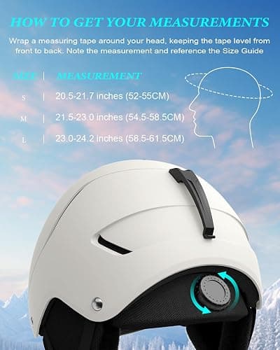 RIOROO Skihelm, Skihelme Herren Damen Jugendliche Größenverstellbar,Warme Flusen-Ohrpolster Snowboardhelm,Leichter Ski Helm mit Verstellbarem Belüftungssystem,Kompatibel mit Einer Skibrille thumbnail 4