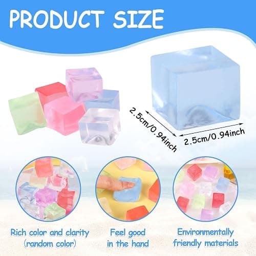 JOFONY 24PCS Mini Ice Cube Toys,Squeeze Cubes Ball- Ice Fidget Squeeze Toys for Kids and Adults with ADHD and Autism for Anxiety Relief & Hand Therapy thumbnail 3