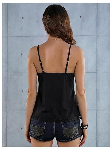 SOLY HUX Womens Y2K Lace Cami Striped Cute Babydoll Tops | Spaghetti Strap Camisole, Grunge Clothes, Going Out Tops, Gothic thumbnail 2