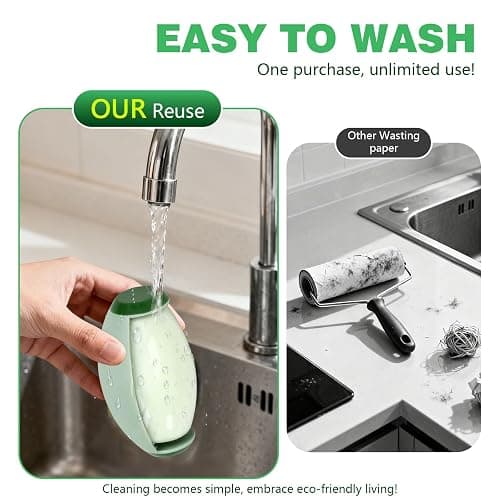 Reusable Lint Roller for Pet Hair Extra Sticky, Portable Home Travel Washable Lint Roller (1PCS) thumbnail 5