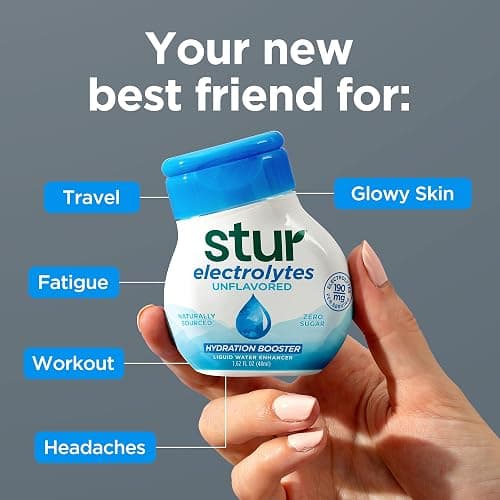 Stur Electrolyte Drops | Trace Minerals for Instant Hydration | No Sugar, No Sweeteners | Zero Calories | Unflavored Liquid Water Enhancer | Vegan & Keto Friendly | 5 Bottles (Makes 160 Drinks) thumbnail 6