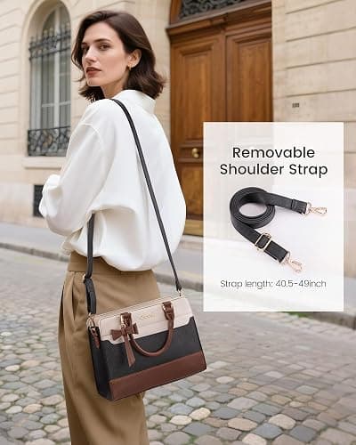 LOVEVOOK Purses for Women,Leather Tote Purse and Handbags,Satchel Shoulder Crossbody Top Handle Bags with Zipper thumbnail 6